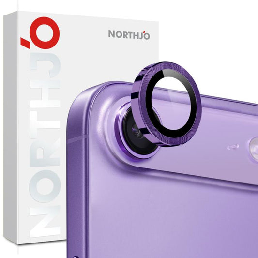 For iPhone Air NORTHJO Camera Lens Protector CD Metal Ring Tempered Glass Film(Purple) - iPhone Air Tempered Glass by NORTHJO | Online Shopping UK | buy2fix