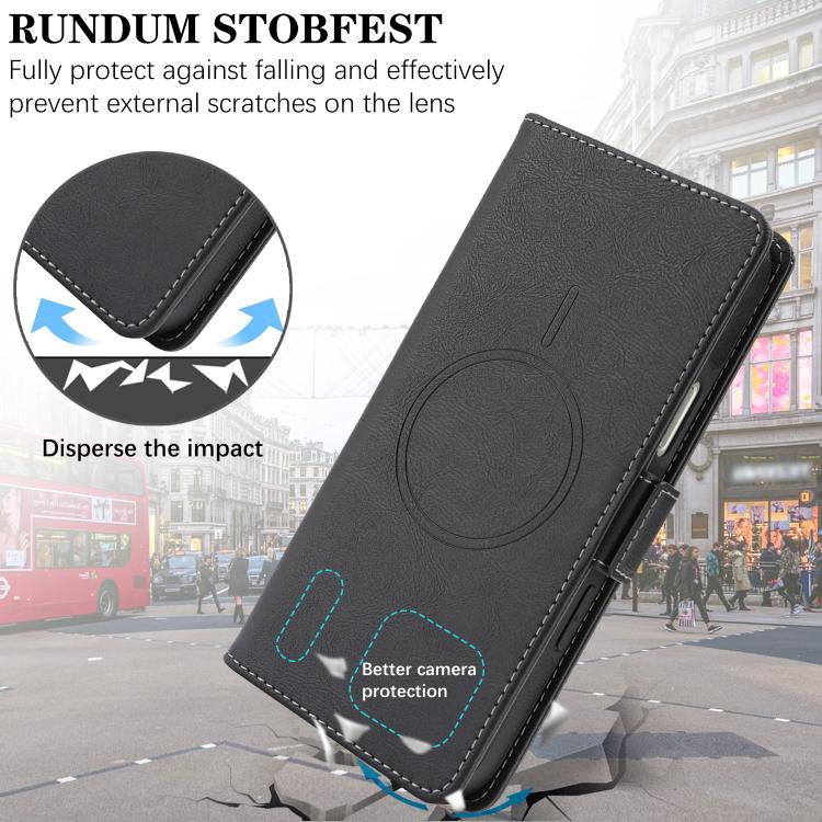 For iPhone 17 Pro Max Kalebol Strong Magnetic MagSafe Ring 2 In 1 Split Leather Phone Case(Black) - iPhone 17 Pro Max Tempered Glass by Kalebol | Online Shopping UK | buy2fix