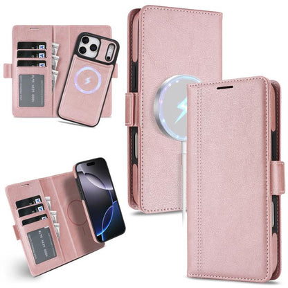 For iPhone 17 Pro Max Kalebol Strong Magnetic MagSafe Ring 2 In 1 Split Leather Phone Case(Rose Gold) - iPhone 17 Pro Max Tempered Glass by Kalebol | Online Shopping UK | buy2fix