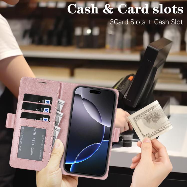 For iPhone 17 Pro Max Kalebol Strong Magnetic MagSafe Ring 2 In 1 Split Leather Phone Case(Rose Gold) - iPhone 17 Pro Max Tempered Glass by Kalebol | Online Shopping UK | buy2fix