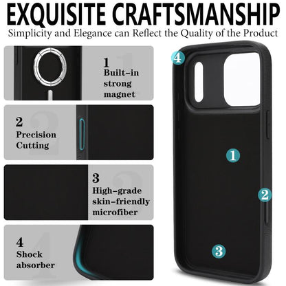 For iPhone 17 Pro Kalebol Strong Magnetic MagSafe Ring 2 In 1 Split Leather Phone Case(Black) - iPhone 17 Pro Cases by Kalebol | Online Shopping UK | buy2fix
