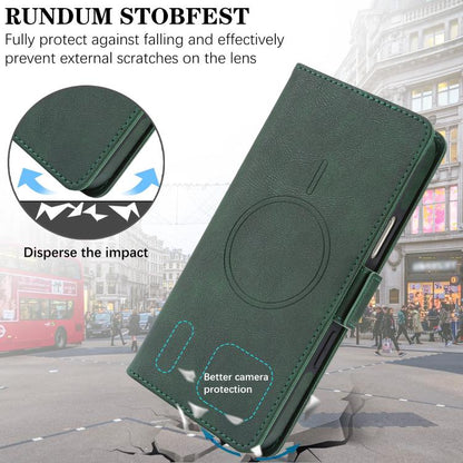 For iPhone 17 Pro Kalebol Strong Magnetic MagSafe Ring 2 In 1 Split Leather Phone Case(Green) - iPhone 17 Pro Cases by Kalebol | Online Shopping UK | buy2fix