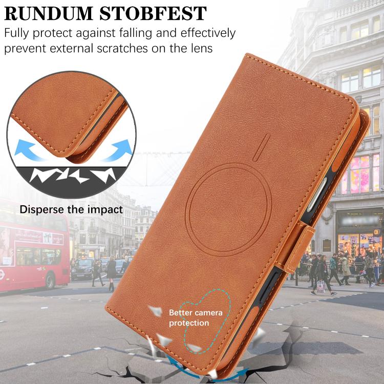 For iPhone 17 Kalebol Strong Magnetic MagSafe Ring 2 In 1 Split Leather Phone Case(Brown) - iPhone 17 Cases by Kalebol | Online Shopping UK | buy2fix