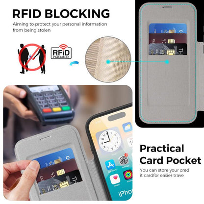 For iPhone 17 Pro Knight Shield 360 Rotation Holder MagSafe RFID Leather Phone Case(Grey) - iPhone 17 Pro Cases by buy2fix | Online Shopping UK | buy2fix