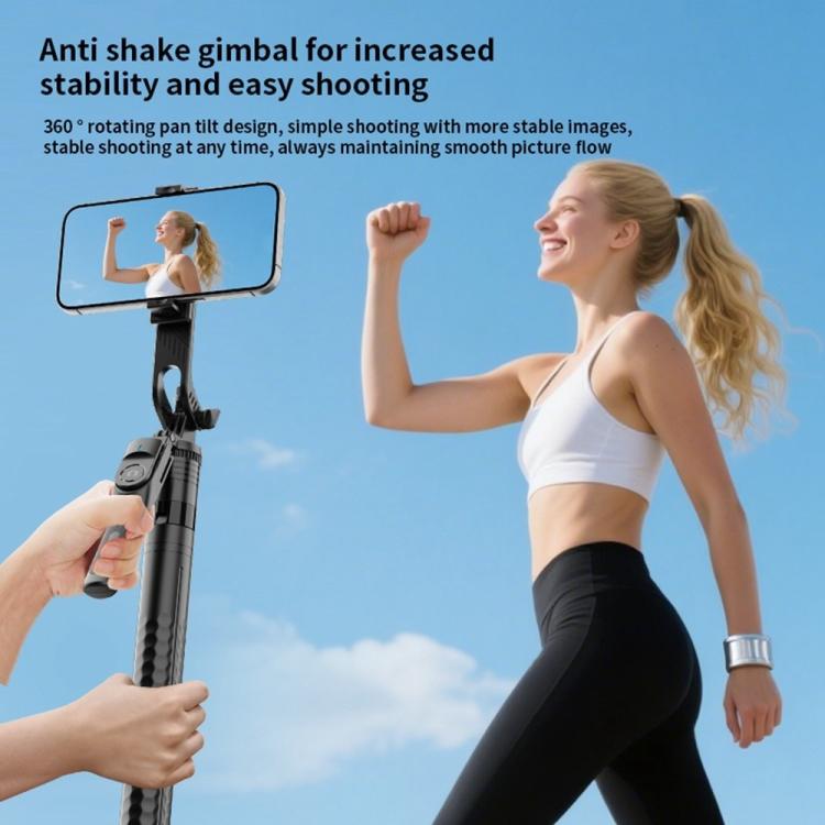 K50 1.9m Extendable Live Streaming Floor Stand Single Phone Clip Bluetooth Selfie Stick Tripod(Black) - Selfie Sticks by buy2fix | Online Shopping UK | buy2fix