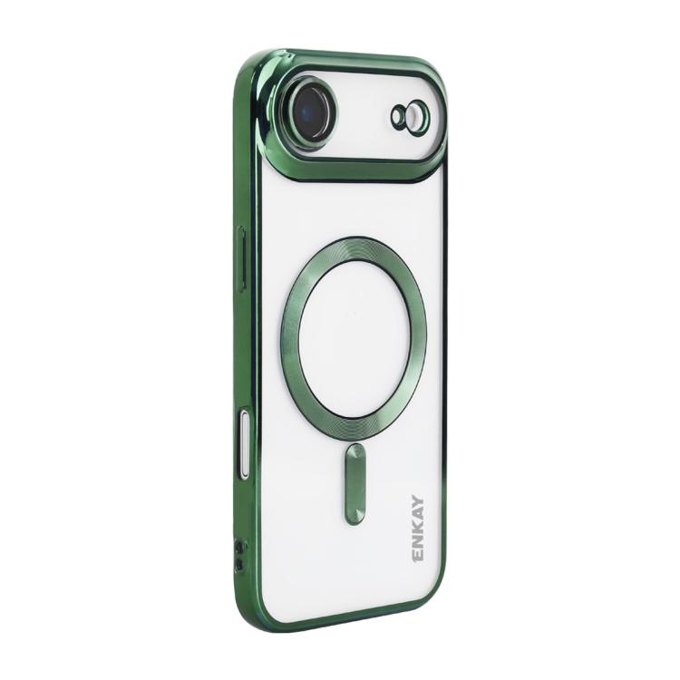 For iPhone Air ENKAY Hat-Prince Magsafe Electroplated TPU Clear Shockproof Phone Case(Green) - iPhone Air Cases by ENKAY | Online Shopping UK | buy2fix