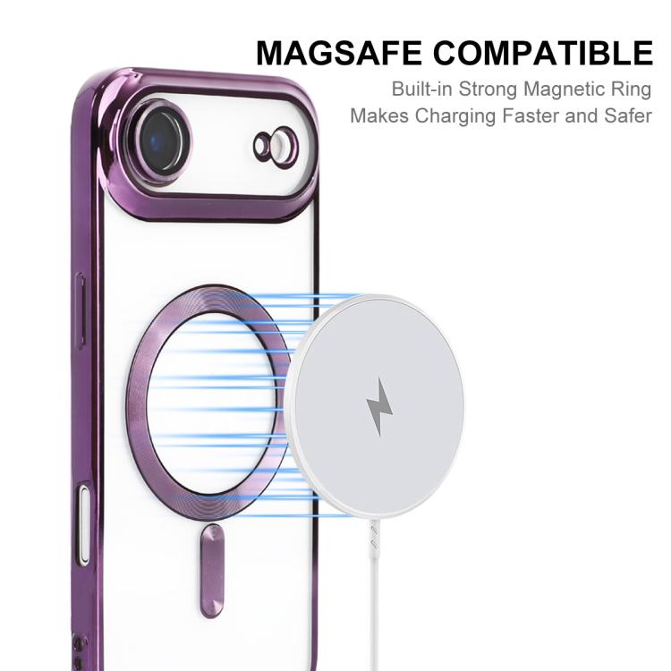 For iPhone Air ENKAY Hat-Prince Magsafe Electroplated TPU Clear Shockproof Phone Case(Purple) - iPhone Air Cases by ENKAY | Online Shopping UK | buy2fix