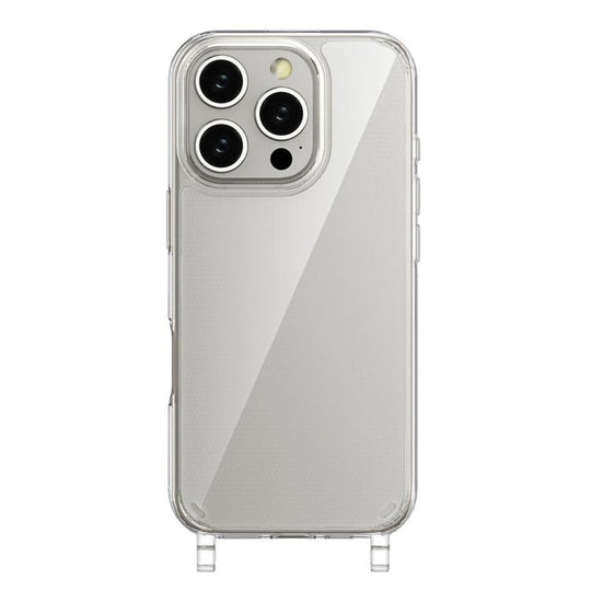 For iPhone 16 Pro Kalebol Minimalist Transparent Lanyard Integrated Phone Case(Transparent)