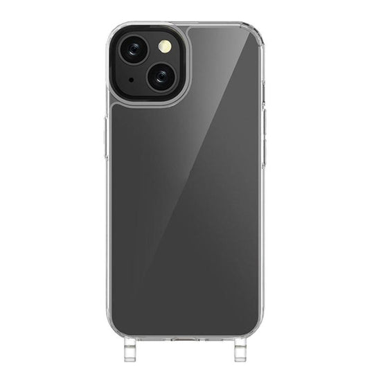 For iPhone 15 Plus Kalebol Minimalist Transparent Lanyard Integrated Phone Case(Transparent)