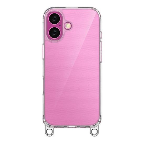 For iPhone 17 Kalebol Minimalist High Transparency Multi Color Lanyard Hole Phone Case(Silver)