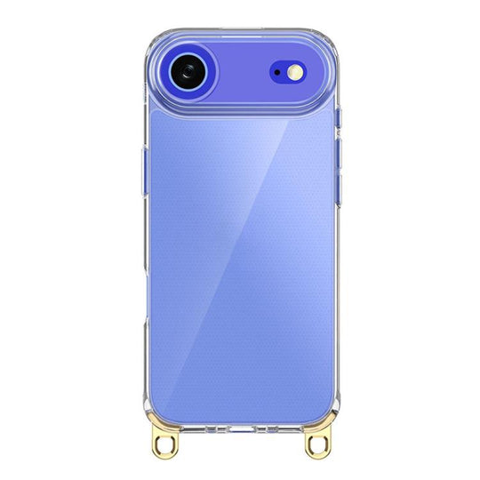 For iPhone Air Kalebol Minimalist High Transparency Multi Color Lanyard Hole Phone Case(Gold)