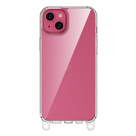 For iPhone 15 Plus Kalebol Minimalist High Transparency Multi Color Lanyard Hole Phone Case(Transparent)