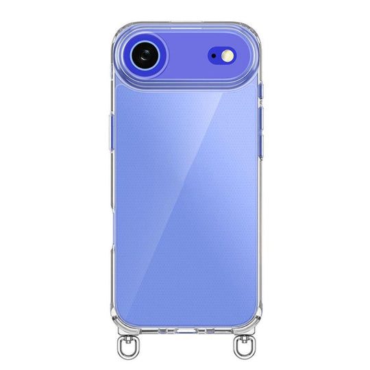 For iPhone Air Kalebol Minimalist High Transparency Multi Color Rotating Lanyard Hole Phone Case(Silver)