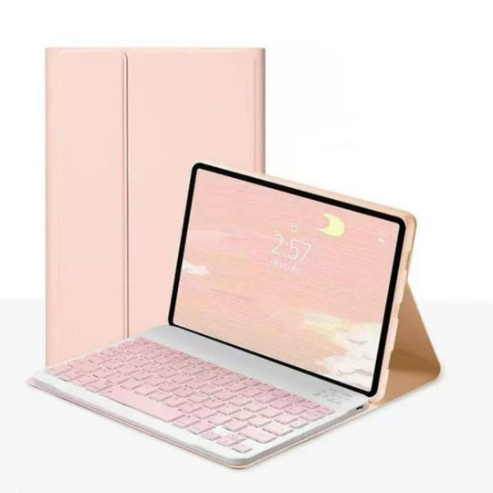 For Lenovo Xiaoxin pad Pro 12.7 Tablet Folio with Bluetooth Keyboard(Pink)