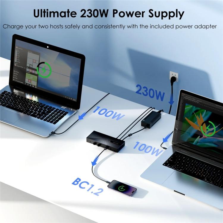 WAVLINK UG69PD27 USB-C KVM Exchanger Hub Adapter DisplayLink 4K Monitor Docking Station, Plug:AU Plug -  by WAVLINK | Online Shopping UK | buy2fix