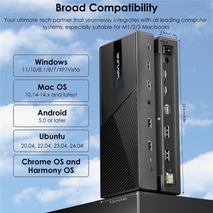 WAVLINK UG69PD27 USB-C KVM Exchanger Hub Adapter DisplayLink 4K Monitor Docking Station, Plug:AU Plug -  by WAVLINK | Online Shopping UK | buy2fix