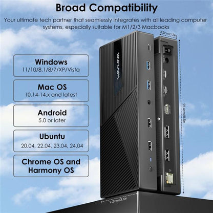 WAVLINK UG69PD27 USB-C KVM Exchanger Hub Adapter DisplayLink 4K Monitor Docking Station, Plug:UK Plug -  by WAVLINK | Online Shopping UK | buy2fix