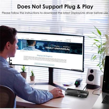 WAVLINK UG69PD27 USB-C KVM Exchanger Hub Adapter DisplayLink 4K Monitor Docking Station, Plug:AU Plug -  by WAVLINK | Online Shopping UK | buy2fix