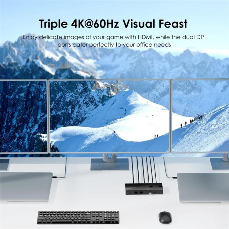 WAVLINK UG69PD27 USB-C KVM Exchanger Hub Adapter DisplayLink 4K Monitor Docking Station, Plug:EU Plug -  by WAVLINK | Online Shopping UK | buy2fix