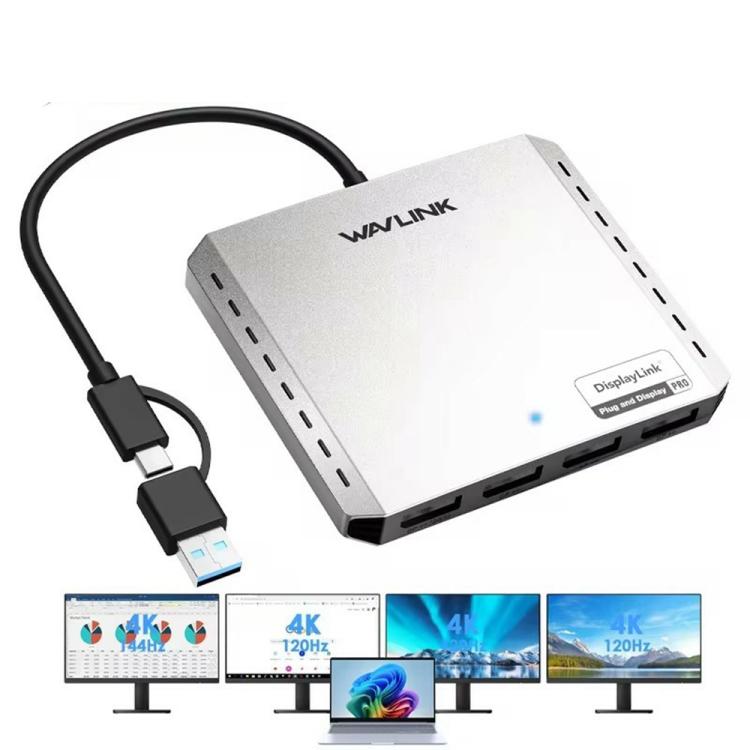 WAVLINK UG7501DH 85W Upstream Charging 2DP + 2HD Converter 4K / 8K Display Adapter -  by WAVLINK | Online Shopping UK | buy2fix