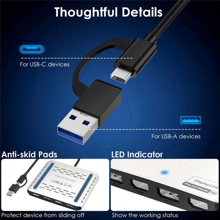 WAVLINK UG7501DH 85W Upstream Charging 2DP + 2HD Converter 4K / 8K Display Adapter -  by WAVLINK | Online Shopping UK | buy2fix