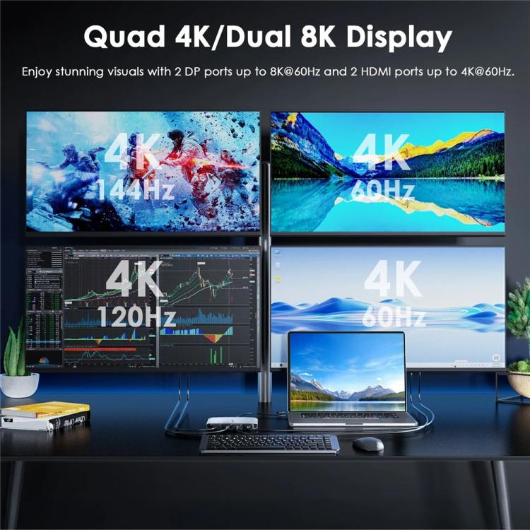 WAVLINK UG7501H 85W Upstream Charging 4 HD Converter 4K Display Adapter - Adapter by WAVLINK | Online Shopping UK | buy2fix