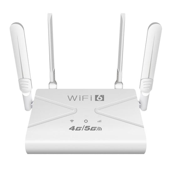 CPF907-L  American Version 4 Antennas Single WAN Port WiFi6 Home Use Router 4G LTE WiFi Router, Plug:US Plug(White)