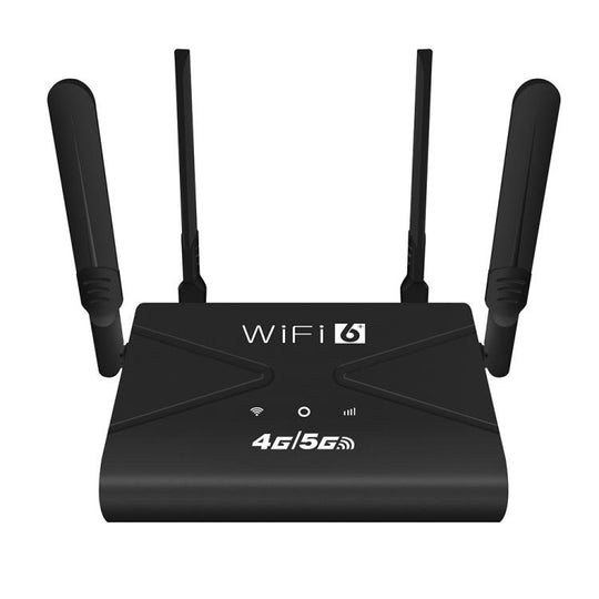 CPF907-L  American Version 4 Antennas Single WAN Port WiFi6 Home Use Router 4G LTE WiFi Router, Plug:US Plug(Black)