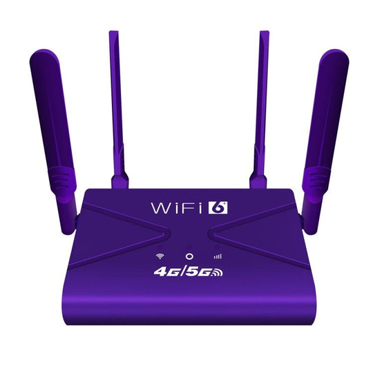 CPF907-L  American Version 4 Antennas Single WAN Port WiFi6 Home Use Router 4G LTE WiFi Router, Plug:US Plug(Purple)