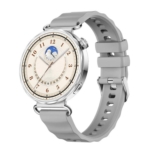 For Huawei Watch GT 6 41mm Quick Release Spring Bar Silver Buckle Solid Color Silicone Watch Band(Gray)
