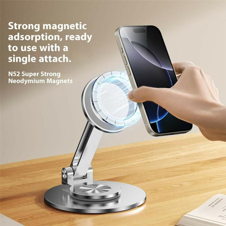 CX-1 360 Degree Rotation Foldable Magnetic Phone Desktop Holder(Grey) - Desktop Holder by buy2fix | Online Shopping UK | buy2fix