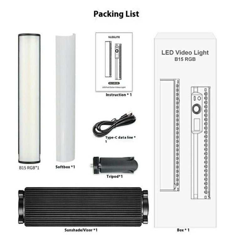 VLOGLITE B15RGB For Photography Live Streaming RGB Ambient Lamp Handheld LED Light Stick -  by VLOGLITE | Online Shopping UK | buy2fix