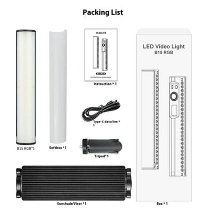 VLOGLITE B15RGB For Photography Live Streaming RGB Ambient Lamp Handheld LED Light Stick -  by VLOGLITE | Online Shopping UK | buy2fix