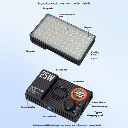 VLOGLITE K25RGB For Camera Photography Pocket Video Light 25W High Power RGB Fill Light -  by VLOGLITE | Online Shopping UK | buy2fix