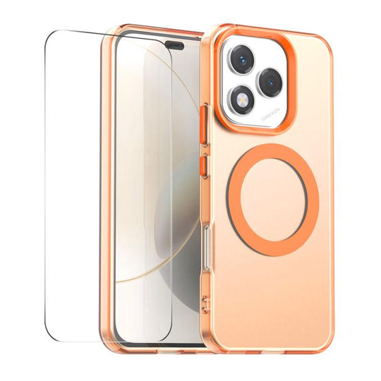 For Honor 400 Lite Global ENKAY Hat-Prince MagSafe Candy Color Phone Case with 9H Screen Film(Orange)
