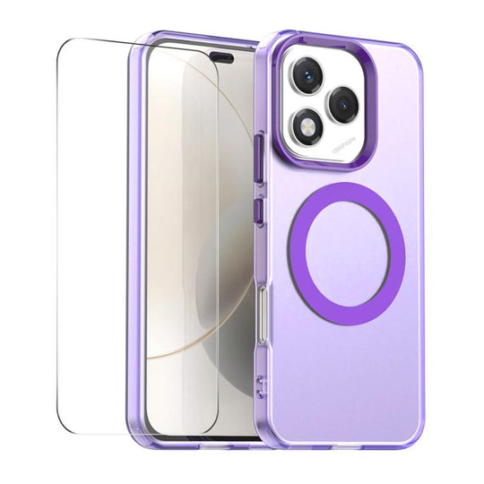For Honor 400 Lite Global ENKAY Hat-Prince MagSafe Candy Color Phone Case with 9H Screen Film(Purple)