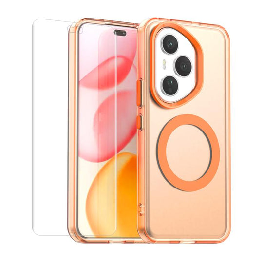 For Honor 400 Pro Global 160.8mm ENKAY Hat-Prince MagSafe Candy Color Phone Case with Soft Hydrogel Film(Orange)