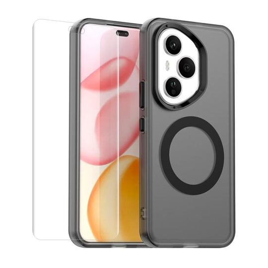 For Honor 400 Pro Global 160.8mm ENKAY Hat-Prince MagSafe Candy Color Phone Case with Soft Hydrogel Film(Black)