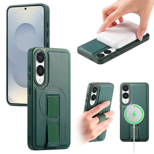 For Samsung Galaxy S25 Edge 5G CaseNeo Finger Grip Strap MagSafe Back Phone Case(Green)