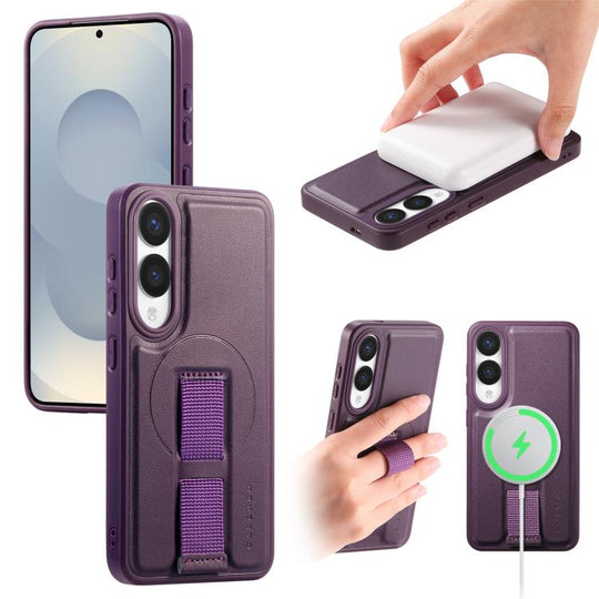 For Samsung Galaxy S25 Edge 5G CaseNeo Finger Grip Strap MagSafe Back Phone Case(Purple)