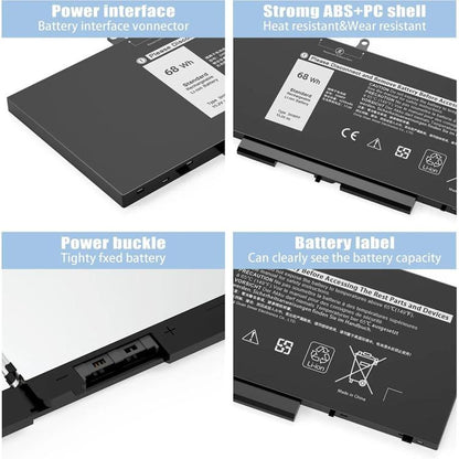 3HWPP 15.2V 68Wh Laptop Battery for Dell Latitude 5401 5410 5411 5501 5510 5511 Precision 3541 3551 - Dell Spare Parts by buy2fix | Online Shopping UK | buy2fix