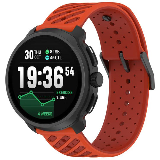 For Suunto Race 2 Twill Texture Breathable Silicone Watch Band(Dawn Orange)