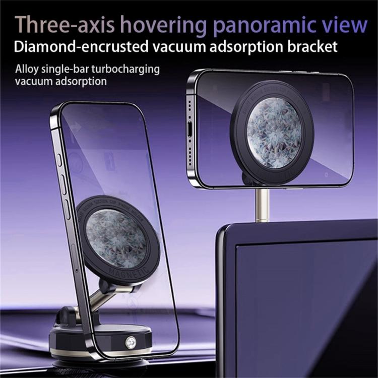 SD17 Rhinestone Epoxy Design Starry Sky Pattern Folding Car Phone Navigation Vacuum Suction Holder(Purple) - Universal Car Holders by buy2fix | Online Shopping UK | buy2fix