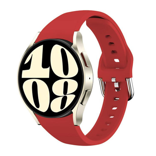 For Samsung Galaxy Watch FE / 7 / 6 / 5 / 4 Slim Silicone Watch Band(Red)