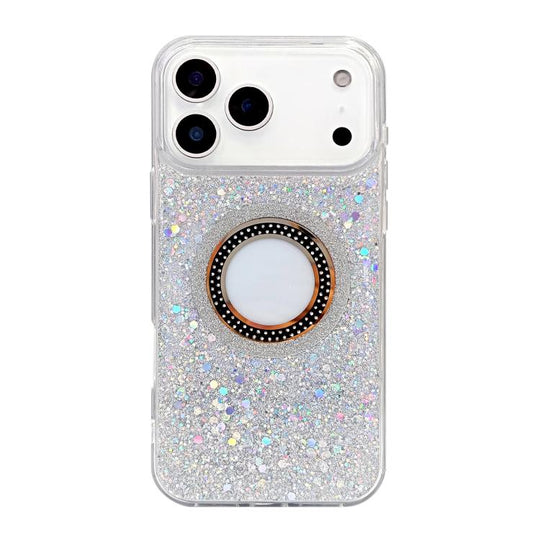 For iPhone 18 Pro Max / 17 Pro Max Hollow Sequins Glitter MagSafe Electroplating Phone Case(Silver)