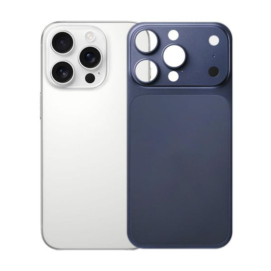 For iPhone 14 Pro Kalebol Ultra-Thin Transformation into 17 Pro Matte Aluminum Alloy Metal Back Cover(Blue)