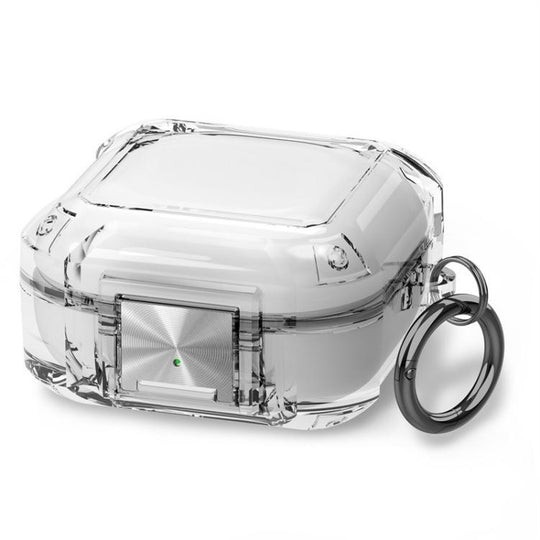 For Galaxy Buds Live / Pro / 2 / 2 Pro / FE Four Corner Air Bag Shockproof Metal Buckle Transparent Earphone Protective Case(Transparent)