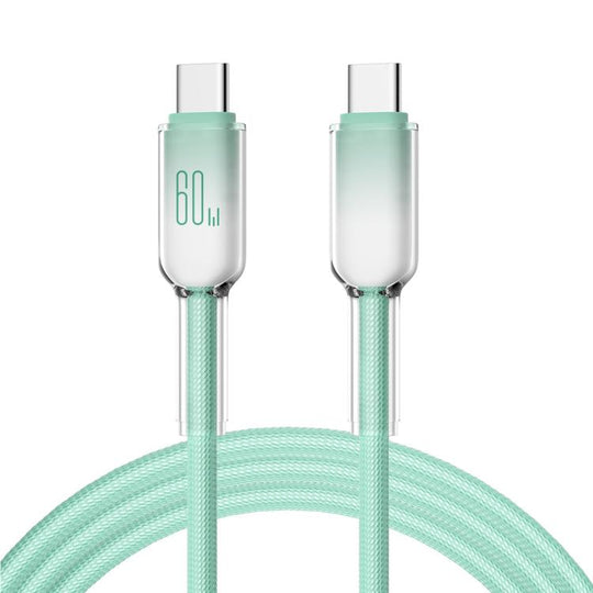 ENKAY PD60W Type-C to Type-C Gradient Color Nylon Braided Charging Data Cable, Length:1m(Green)