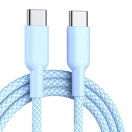 ENKAY ENK-CB182 PD60W Type-C to Type-C Nylon Braided Charging Data Cable, Length:2m(Light Blue)