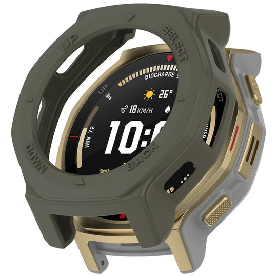 For Amazfit T-Rex 3 Pro 44mm Armor Hollow TPU Half Coverage Watch Protective Cover(Green)